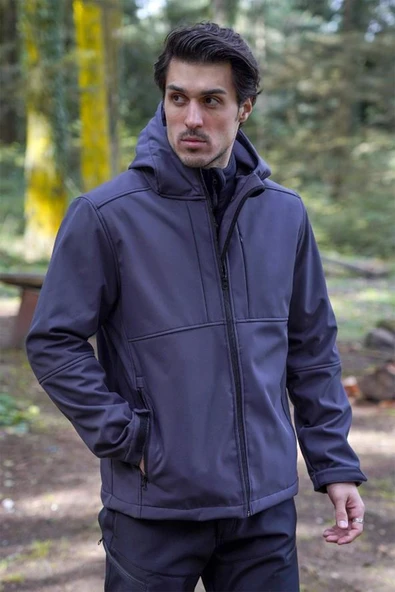 Fiyort FY 350 Flam2 Softshell Mont Su ve Rüzgar Geçirmez Outdoor Günlük Erkek Kapüşonlu Mont ürün görseli 1