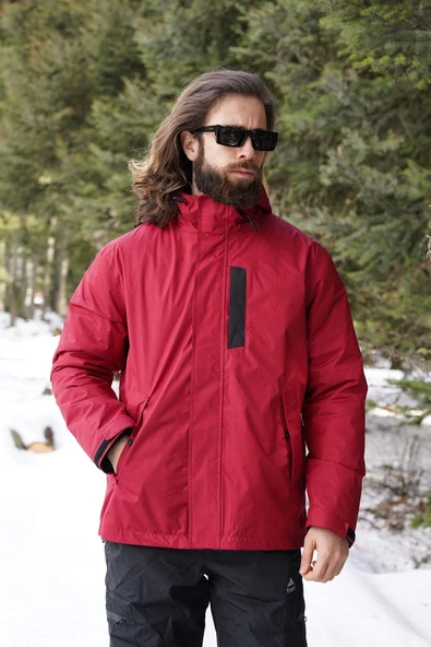 Fiyort FY 76 Floyen Polarlı Su Geçirmez Outdoor Yağmurluk Mont – Erkek Kapüşonlu Ceket ürün görseli 1