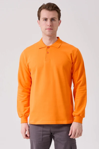 Galanthus Polo Sweat Erkek Uzun Kollu Pamuklu Sweatshirt İş ve Günlük Kullanım İçin ürün görseli 1