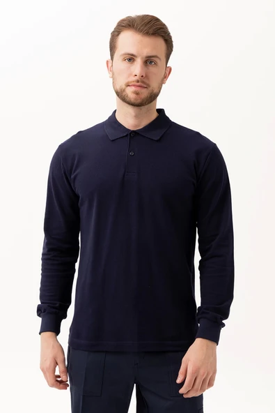 PADUS %100 Pamuk Polo Yaka Uzun Kollu T-Shirt Şık ve Konforlu İş ve Genel Kullanım ürün görseli 1