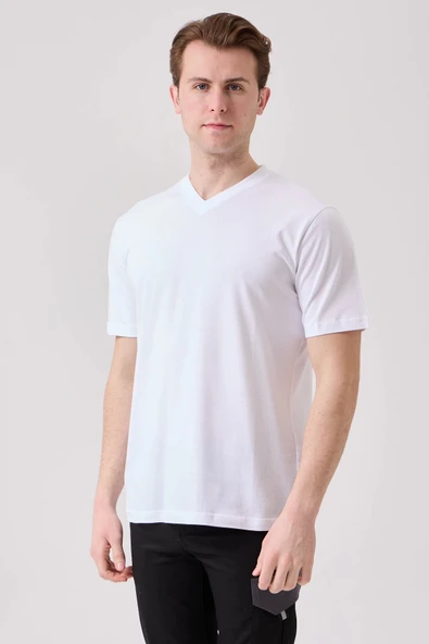 Galanthus V Yaka T-Shirt - Nefes Alabilir, Rahat ve Şık Tasarım ürün görseli 1
