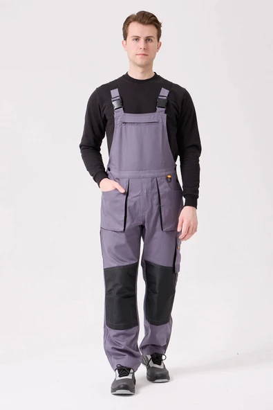 Baccata Bahçıvan Tulum Erkek İş Güvenliği Kot Salopet Dayanıklı Denim Tulum Çok Cepli ürün görseli 1