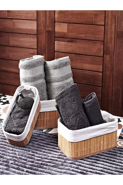 3'lü Bambu Sepet / Çok Amaçlı Bambu Sepet Seti - Resim 2