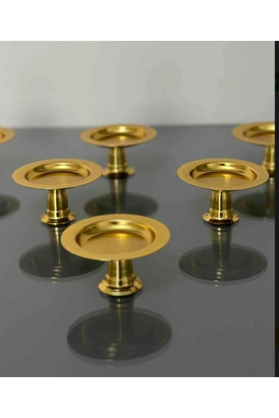 6lı Gold Mini Lokumluk Dekoratif Gold Kaplama 6 Adet Lüks Makaronluk Kahve Yanı Sunumluk ürün görseli 1
