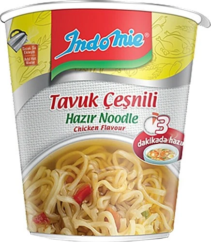 Indomie Noodle Tavuk Çeşnili 60 gr Bardak x 8 Adet ürün görseli 1