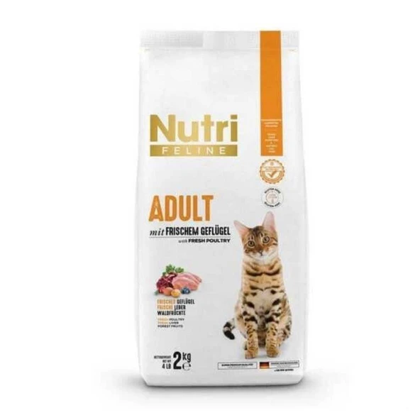 Nutri Feline Nutri Glutensiz Kümes Hayvanlı Düşük Tahıllı Yetişkin Kedi Maması 2 kg ürün görseli 1