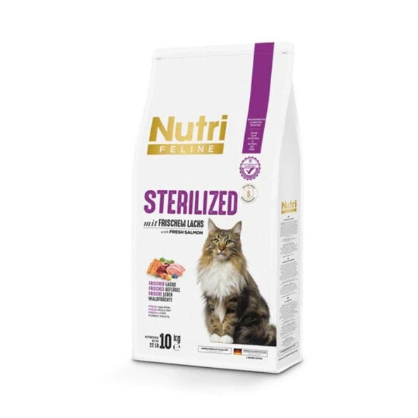 Nutri Feline Sterilized Somonlu Tahılsız Kısırlaştırılmış Kedi Maması 10 Kg ürün görseli 1