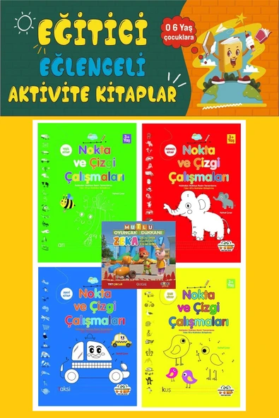3-6 Yaş Nokta ve Çizgi Çalışmaları Seti (4 Kitap) ürün görseli 1
