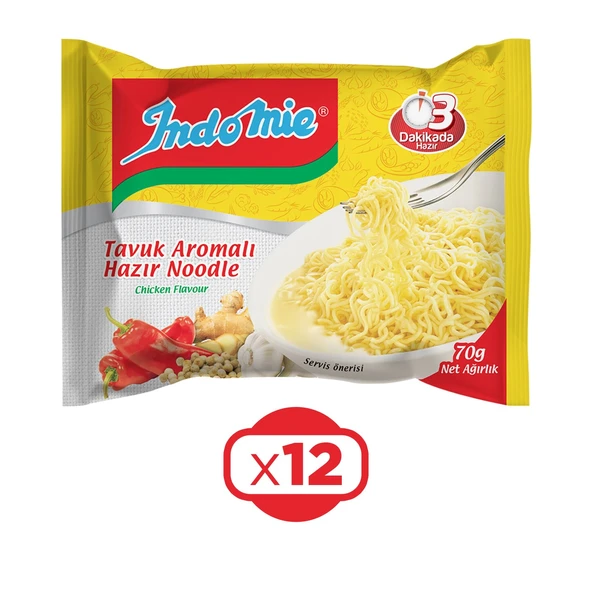 Indomie Noodle Tavuklu 70 Gr x 12 Adet ürün görseli 1