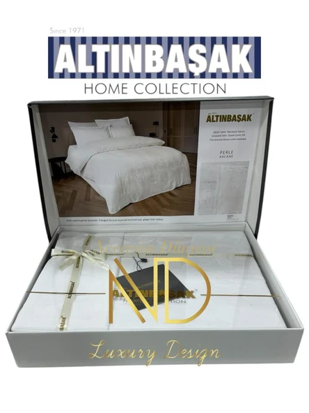 Altınbaşak Jakarlı Saten Çift Kişilik Nevresim Takımı Perle Arcane ürün görseli 1