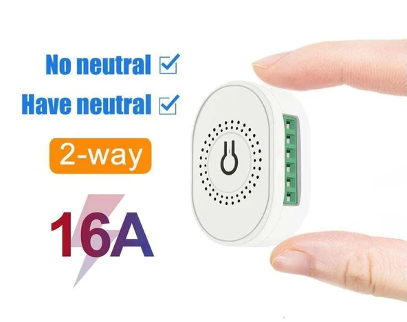 ZigBee Tuya 2 Yollu Mini Akıllı Anahtar 16A TMZ02 - Resim 3