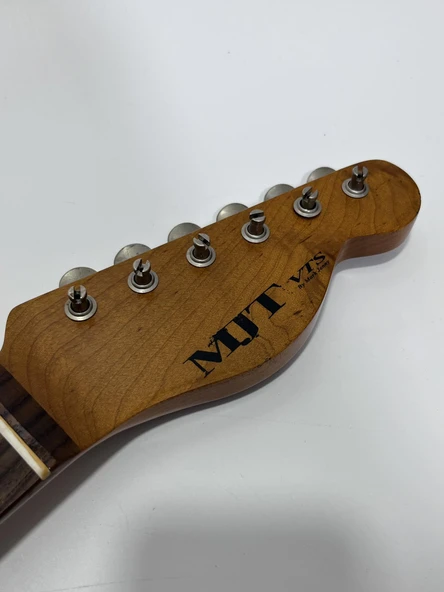 MJT VTS Eskitilmiş Vintage Amber Renk Gitar Sapı - Resim 5