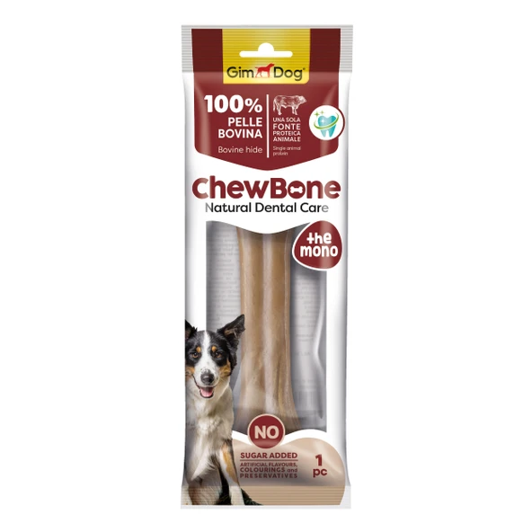 GimDog Chew Bones Press Köpek Çiğneme Kemiği 8'' 150 Gr 1li Naturel ürün görseli 1
