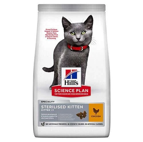 Hill's Sterilised Kitten Kısırlaştırılmış Tavuklu Yavru Kedi Maması 1,5 Kg ürün görseli 1