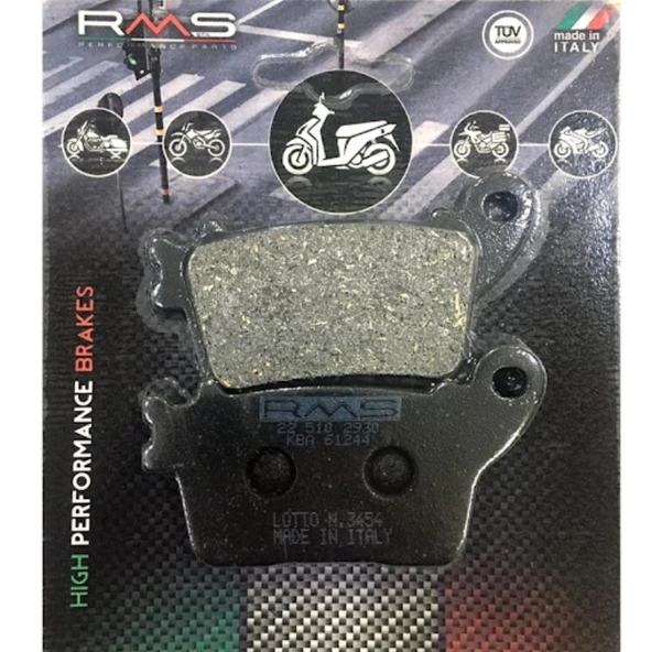 Honda CBR 600 F  Arka Fren Balata RMS (made in italy) ürün görseli 1