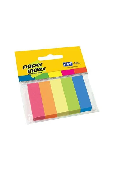 Kraf Kağıt Index 15x50 mm 5 Renk x 100 Sayfa ürün görseli 1