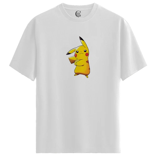 Pikachu Power - %100 Pamuklu Erkek Beyaz Tişört - Premium Quality ürün görseli 1