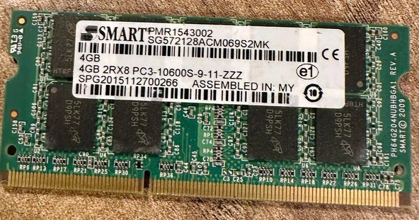 SMART 4GB 2RX8 PC3-10600S ECC SPG2015112700266 SG572128ACM069S2MK PMR1543002 RAM BELLEK ürün görseli 1