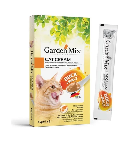 Garden Mix Malt ve Ördekli Sıvı Kedi Ödül Maması 15 Gr 5 Adet ürün görseli 1
