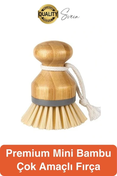 Mini Bambu Fırça Yuvarlak Sofra Temizleme Avuç İçi Mutfak Lavabosu Banyo Temizliği Tava Berber ürün görseli 1