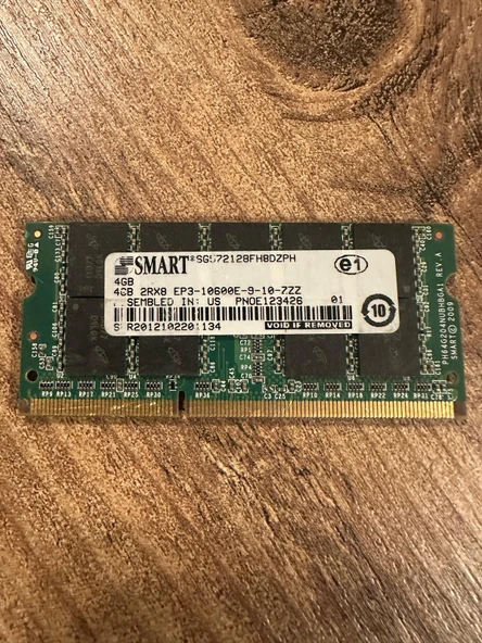 SMART 4GB 2RX8 PC3-10600E SG572128FH8DZPH ECC NOTEBOOK SERVER RAM BELLEK ürün görseli 1