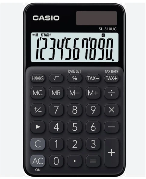 Casio SL-310UC-BK Cep Tipi 10 Hane Siyah Hesap Makinesi ürün görseli 1