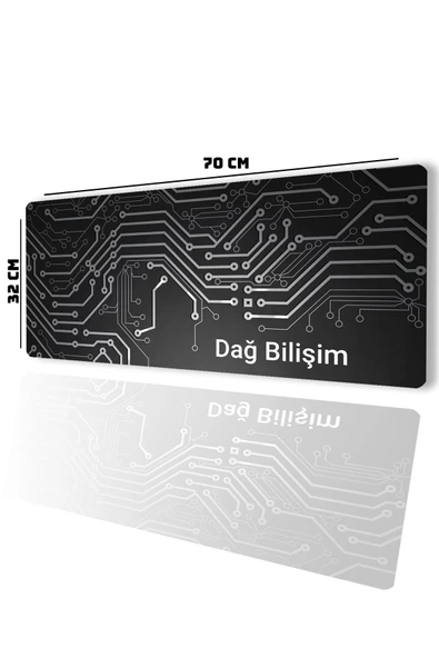 SonicTouch Gri Devre Kişiye Firmaya Özel Promosyon Sıvı Geçirmez Masa Üstü Klavye Mouse Pad 32x70Cm ürün görseli 1