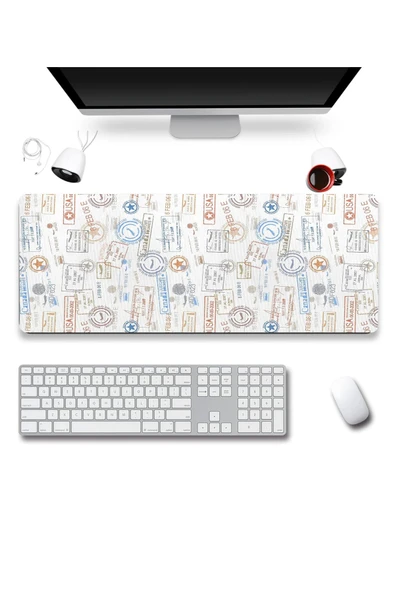 SonicTouch Damga Pulu Koleksiyonu Gamer Oyuncu Dikişsiz Sıvı Geçirmez Klavye Mouse Pad 32x70Cm ürün görseli 1
