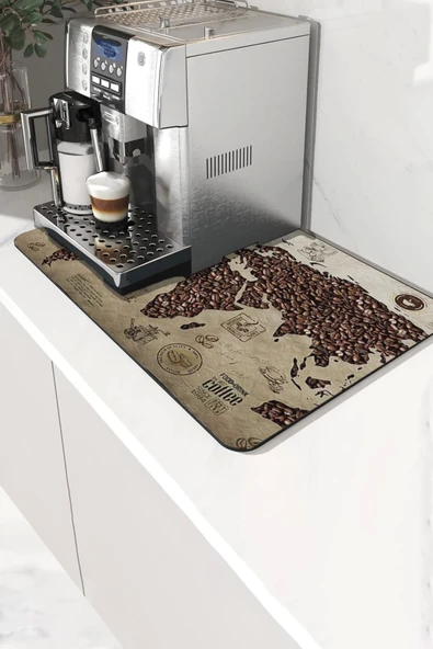 Valerine Life Kahve Makinesi Matı Sıvı Geçirmez Kaymaz Yıkanır Çaycı Çay Espresso Makinesi Pad 35x45cm 27KHD250208 ürün görseli 1