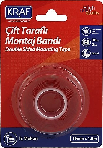 KRAF MONTAJ BANDI ÇIFT TARAFLI IÇ MEKAN 19mm x 1,5m ürün görseli 1
