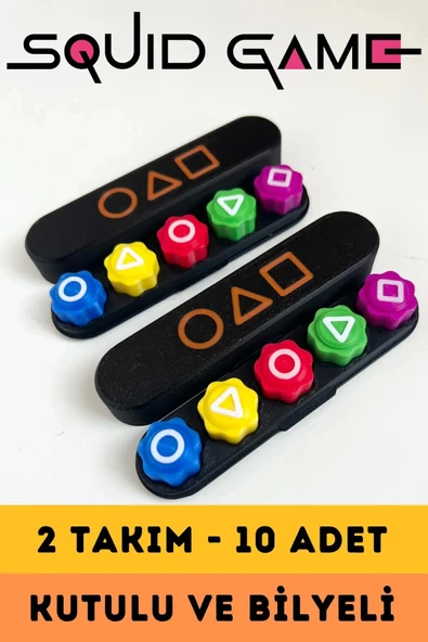 Özel Üretim Kumlu Renkli Beş Taş Gonggi Kalamar Squid Game 5 Taş Oyunu - 2 Set ürün görseli 1