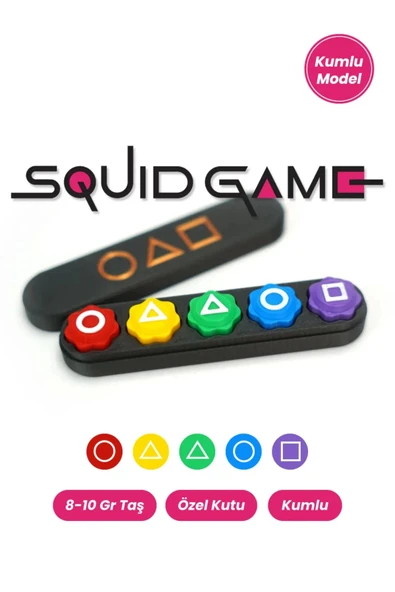 Özel Üretim Kumlu Renkli Beş Taş Gonggi Kalamar Squid Game 5 Taş Oyunu ürün görseli 1