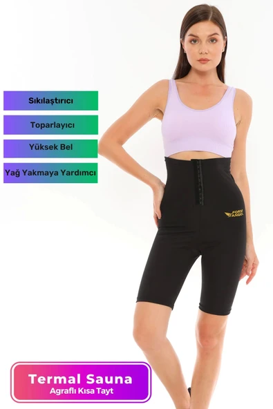 Yeni Sezon Terleten Sıkılaştırıcı Yağ Yakan Toparlayıcı Agraflı Sauna Termal Tayt ürün görseli 1