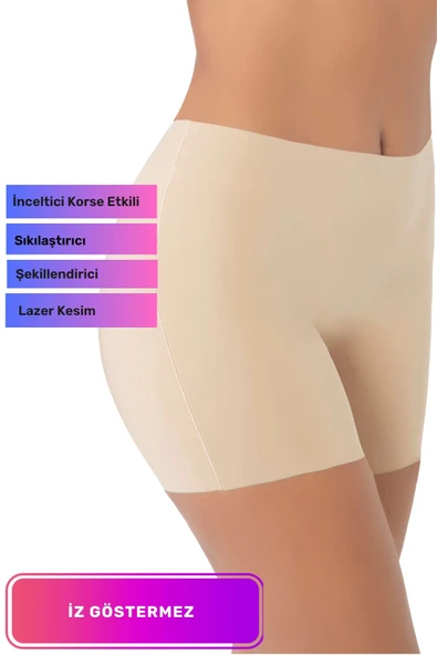 Özel Seri Sıkılaştırıcı Kaymaz Vücut Şekillendirici Toparlayıcı Şekillendirici İz Göstermez Lazer Kesim Boxer Korse ürün görseli 1
