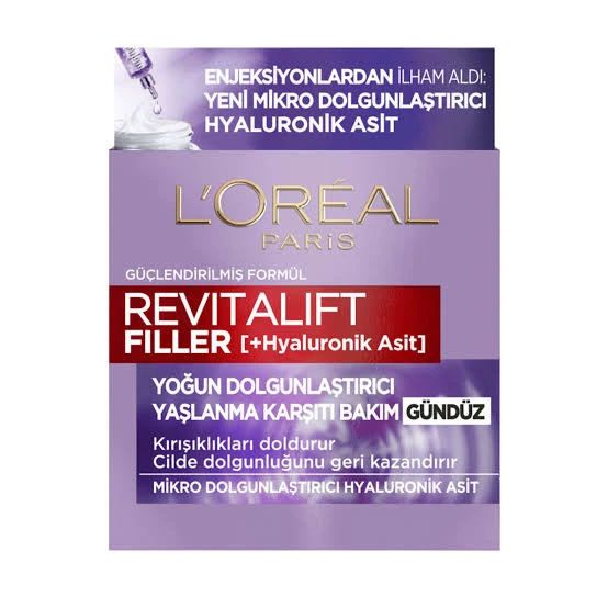 LOreal Paris Revitalift Filler Yoğun Dolgunlaştırıcı Yaşlanma Karşıtı Gündüz Kremi Hyaluronik Asit ürün görseli 1