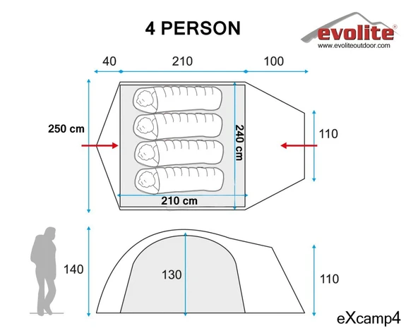 Evolite Excamp 4 Pro Çadır - 4 Mevsim - Resim 3