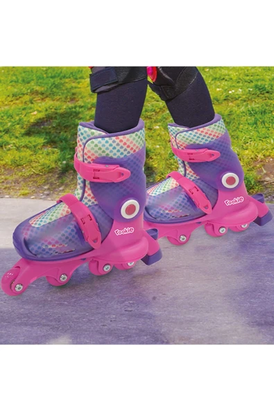 Paten Ayarlanabilir Dönüşen Tekerlekli 2 In 1 Twisty Paten - Mor 29-32 ürün görseli 1