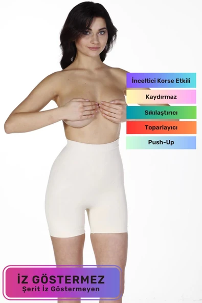 Lazer Kesim Sıkılaştırıcı Toparlayıcı İz Göstermeyen Kaymaz Silikon Dikleştirici Şekillendirici Mini Şort Korse ürün görseli 1