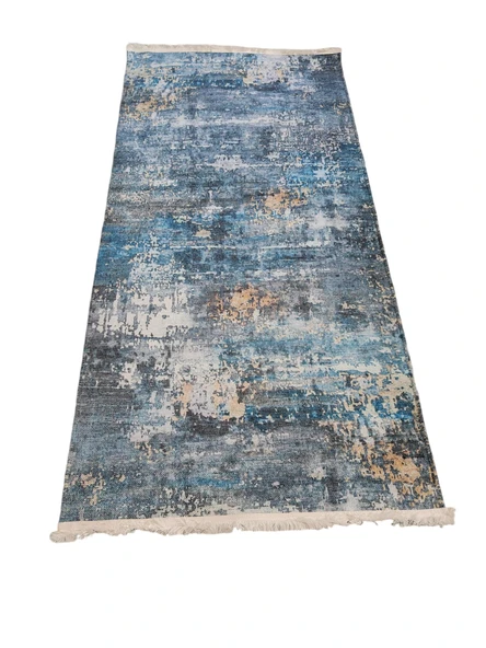 100*200 kilim desenli yazlık halı mavi ürün görseli 1