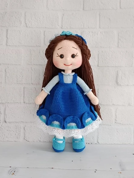Mavi Merve Bebek Amigurumi Organik Oyuncak ürün görseli 1
