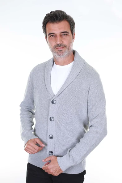 SAN&FA DÜĞMELİ REGULAR FİT ERKEK HIRKA ürün görseli 1