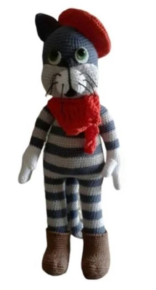 Çizmeli Kedi Amigurumi Organik Oyuncak ürün görseli 1