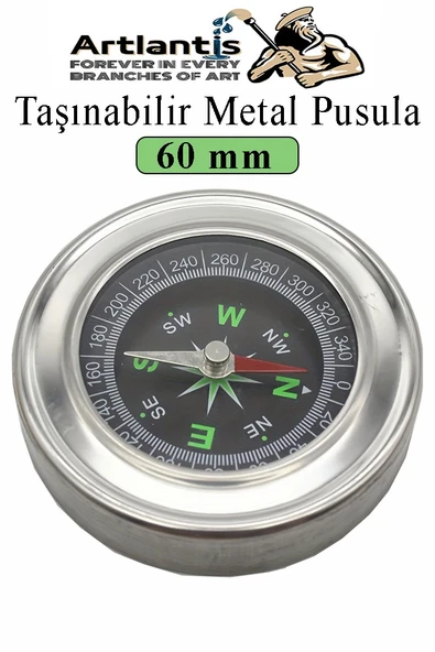 Pusula Çelik 60 mm 1 Adet Profesyonel Metal Kasa Dayanıklı Taşınabilir El Pusulası Yuvarlak Cep Pusulası ürün görseli 1