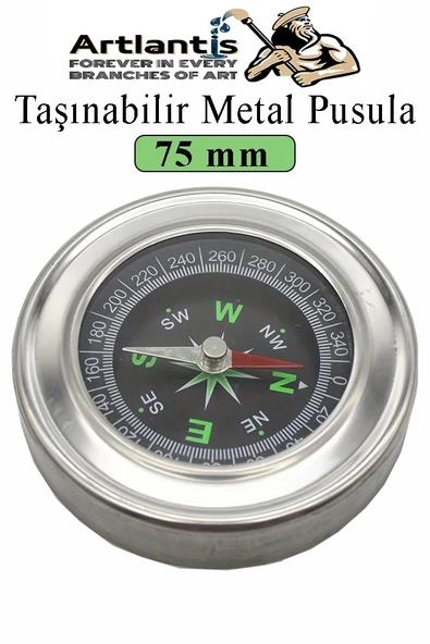 Pusula Çelik 75 mm 1 Adet Profesyonel Metal Kasa Dayanıklı Taşınabilir El Pusulası Yuvarlak Cep Pusulası ürün görseli 1