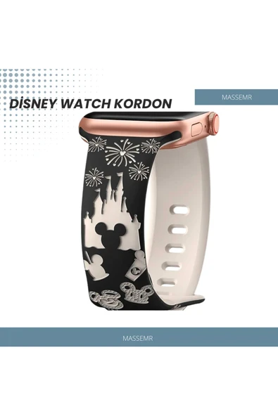 Disney Temalı Watch Kordonu 38/40/41 mm - Şık Silikon, Prens ve Prenses Şato Desenli ürün görseli 1