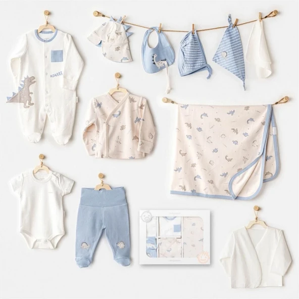 Andywawa Ac25911 Newborn Set Dino 10'lu Hastane Çıkışı Beige ürün görseli 1