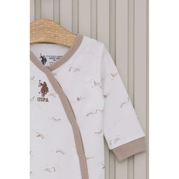 U.s Polo Bebek Tulum Usb2019 Krem - Resim 2