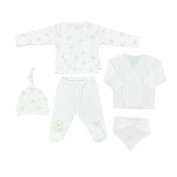 Andywawa Ac25560 Newborn Set Tinny Ships 5'li Hastane Çıkışı Ekru ürün görseli 1
