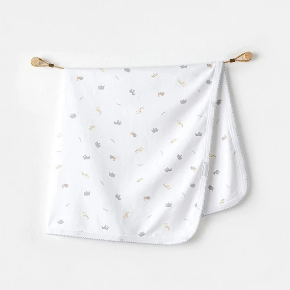 Andywawa Ac25808 Blanket 85x90 Little King Bebek Battaniye White ürün görseli 1