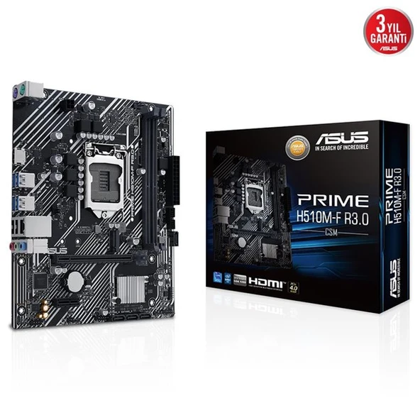ASUS PRIME H510M-F R3.0 CSM DDR4 HDMI PCIE 3.0 1200p v2 ürün görseli 1